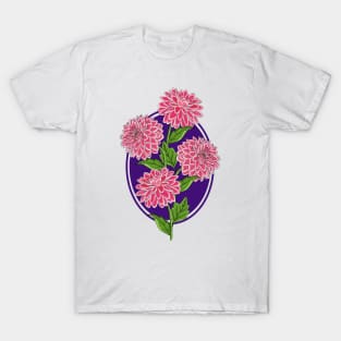 Dahlia Flowers Art T-Shirt